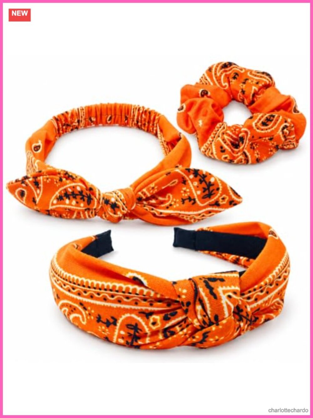 3-Pack Bandana Headband Set Knotted Bunny Ear Scrunchie Hair Accessories